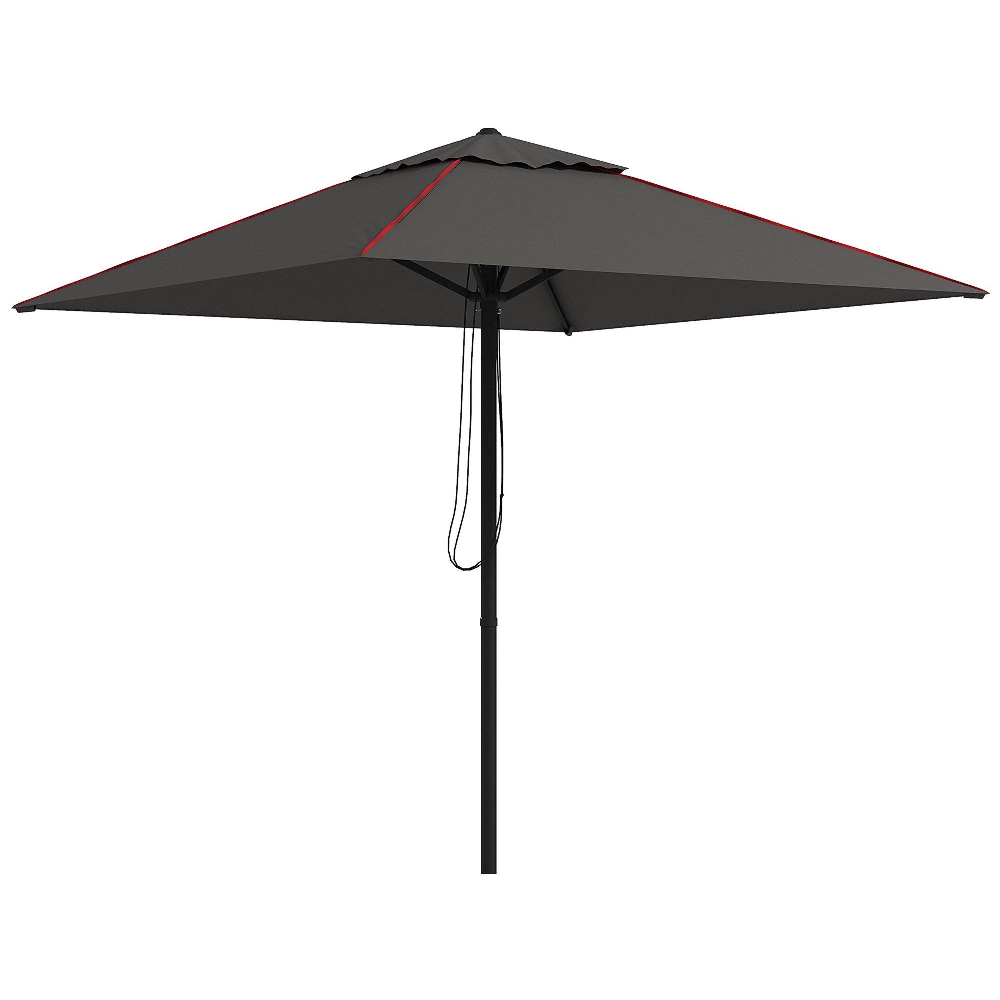 Outdoor Parasol Umbrella with Vent, Piping Side, for Garden Table